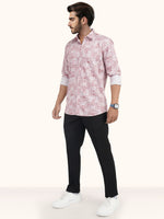 Load image into Gallery viewer, MENS COTTON PINK PRINTED SLIM FIT FULL SLEEVE CASUAL SHIRT
