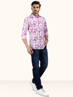 Load image into Gallery viewer, Men Smart Fit Floral Print Pink Full Sleeve Shirt

