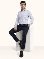 Load image into Gallery viewer, MENS COTTON SKY PRINTED SMART FIT FULL SLEEVE FORMAL SHIRT
