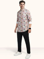 Load image into Gallery viewer, MENS COTTON MULTI COLOR PRINTED SLIM FIT SHORT KURTA
