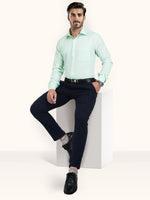 Load image into Gallery viewer, MENS GREEN PLAIN SMART FIT FULL SLEEVE FORMAL SHIRT
