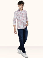 Load image into Gallery viewer, Men Smart Fit Chequered Pink Full Sleeve Shirt
