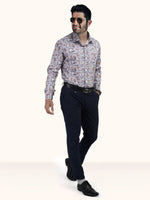 Load image into Gallery viewer, MENS COTTON MULTI COLOR PRINTED SMART FIT FULL SLEEVE FORMAL SHIRT
