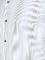 Load image into Gallery viewer, Men Smart Fit Stripped White Full Sleeve Shirt
