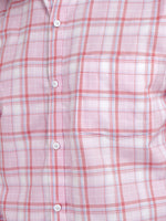 Load image into Gallery viewer, MENS COTTON PINK CHECKERED SLIM FIT FULL SLEEVE CASUAL SHIRT
