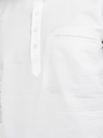 Load image into Gallery viewer, MENS POPCORN WHITE PLAIN SLIM FIT SHORT KURTA
