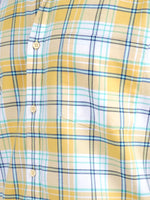 Load image into Gallery viewer, MENS COTTON YELLOW CHECKERED SLIM FIT FULL SLEEVE CASUAL SHIRT
