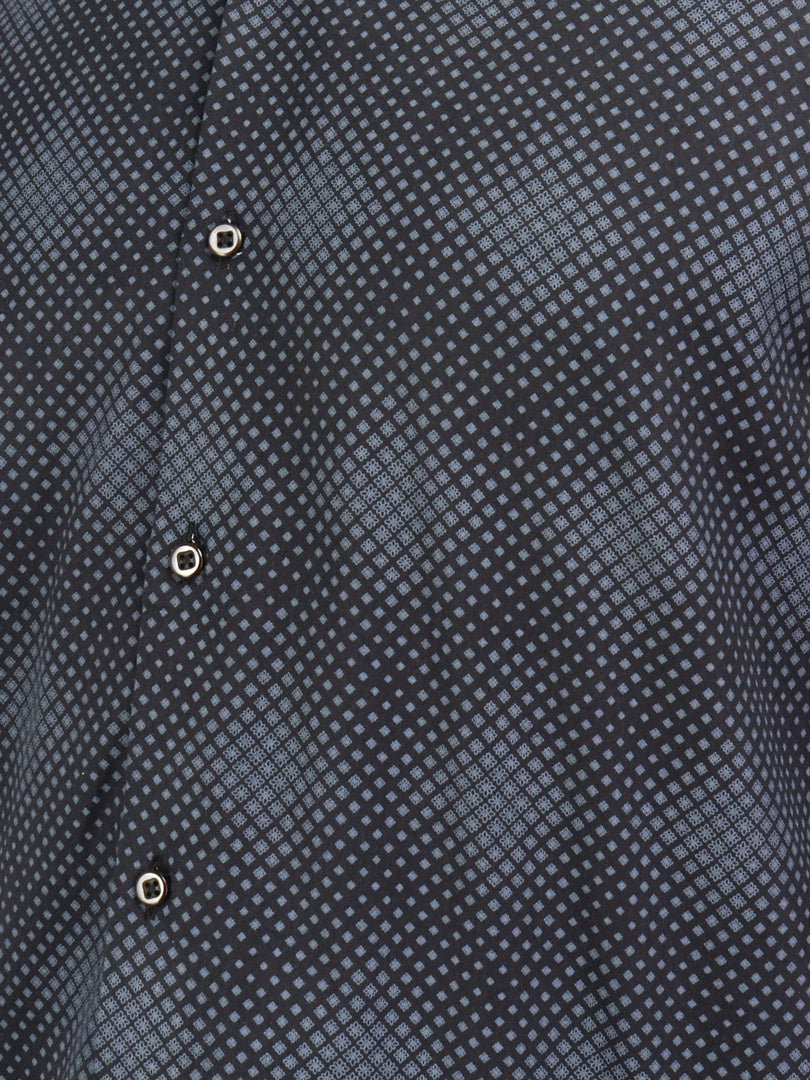 Men Smart Fit Abstract Print Black Full Sleeve Shirt