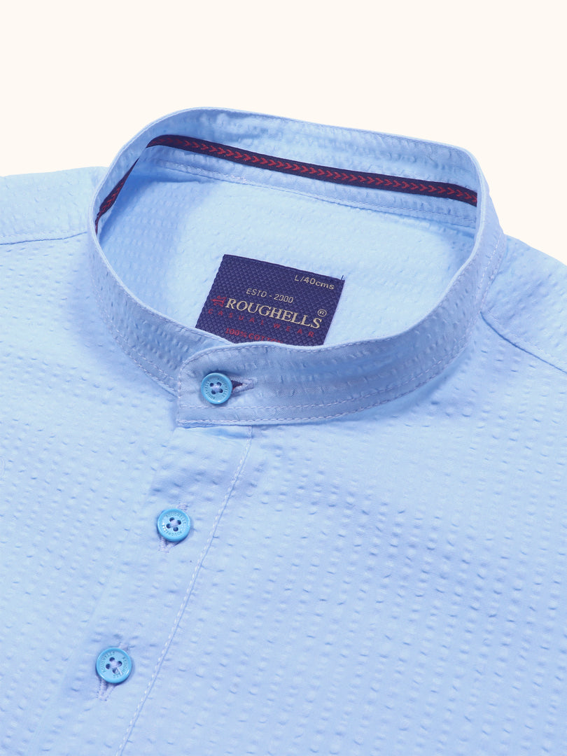 MENS POPCORN SKY PLAIN SLIM FIT SHORT KURTA