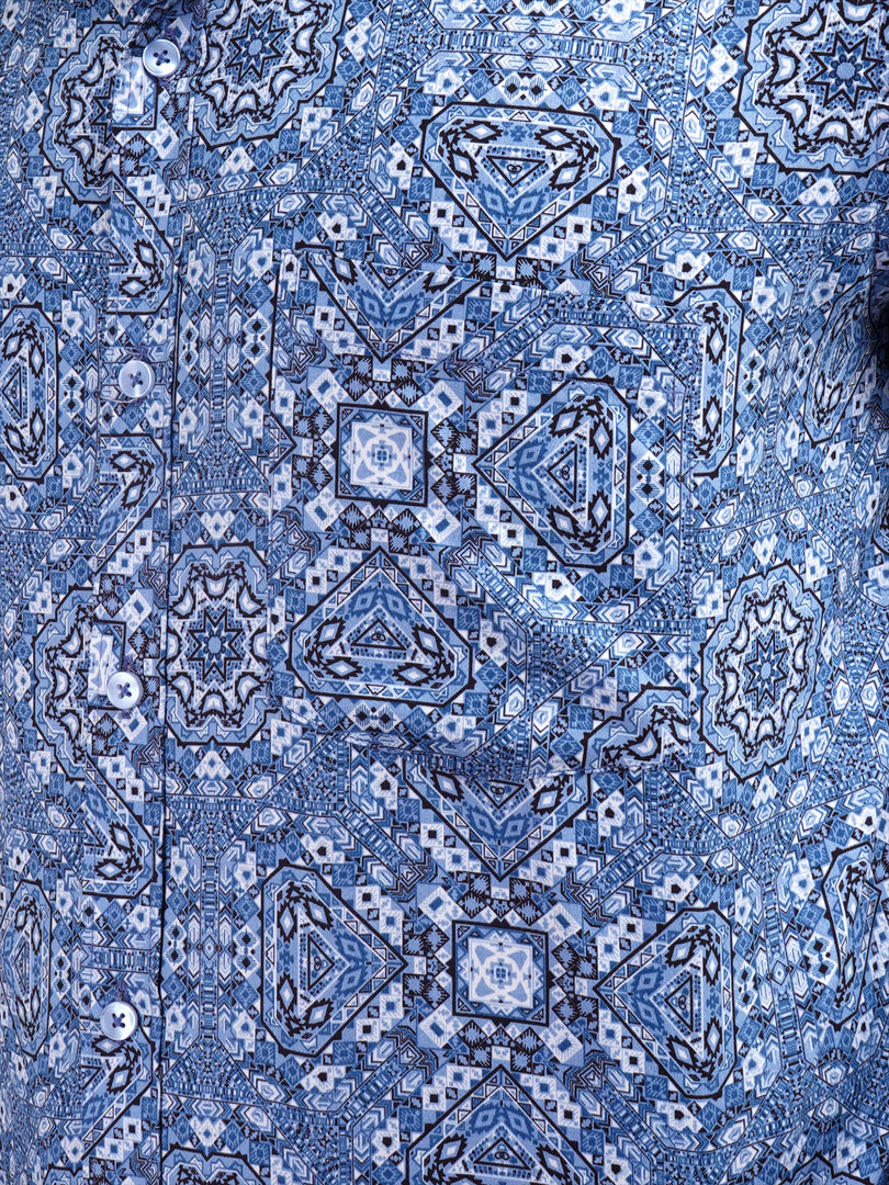MENS COTTON SKY PRINTED SMART FIT FULL SLEEVE FORMAL SHIRT