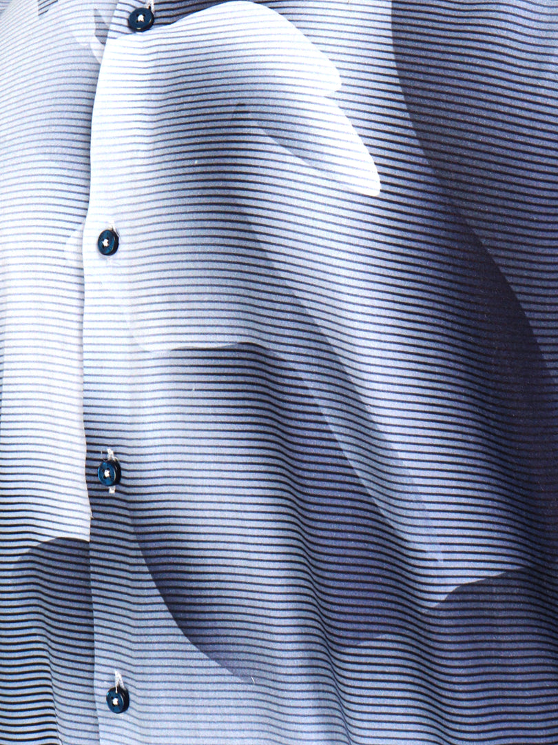 Men Smart Fit Shadow Print Grey Full Sleeves Shirt