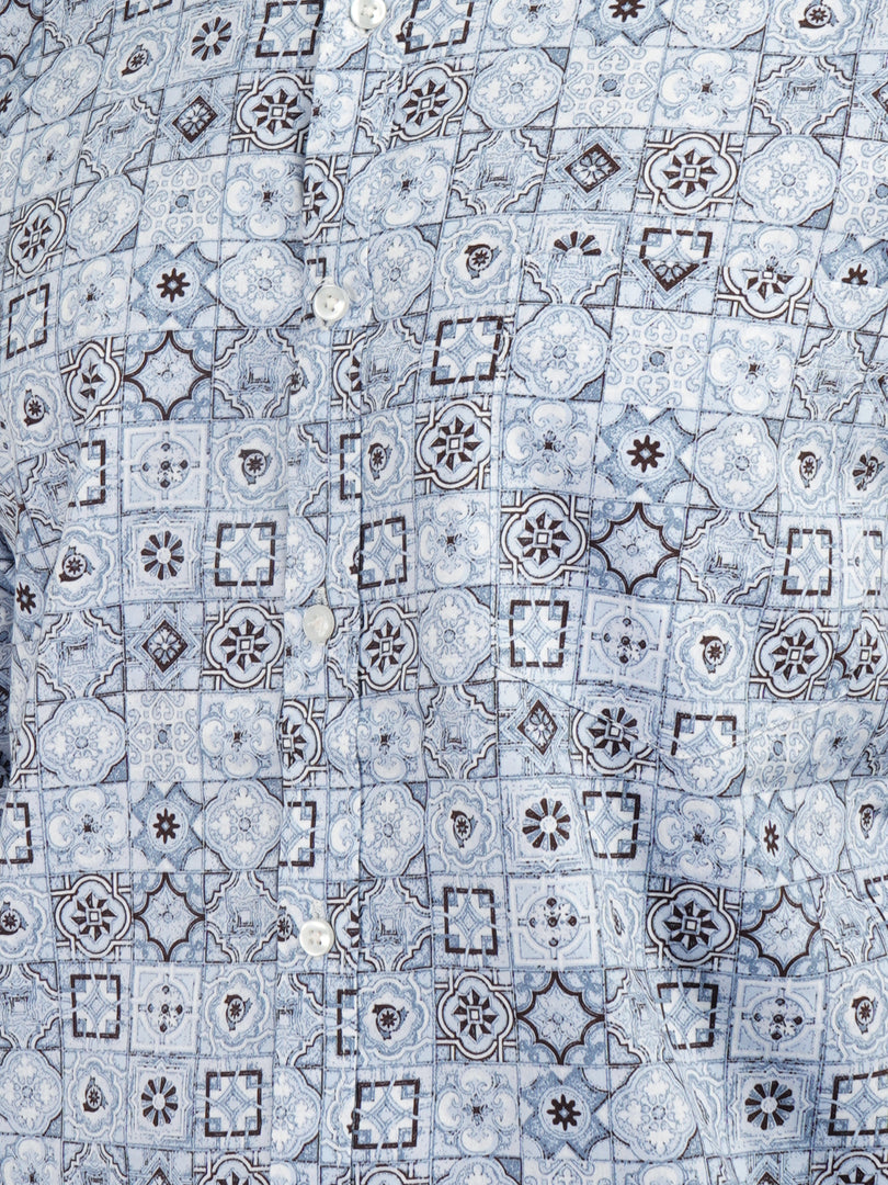 MENS COTTON SKY PRINTED SLIM FIT FULL SLEEVE CASUAL SHIRT