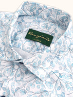 Load image into Gallery viewer, Men Smart Fit Floral Print Blue Full Sleeves Shirt
