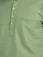 Load image into Gallery viewer, MENS POPCORN GREEN PLAIN SLIM FIT SHORT KURTA
