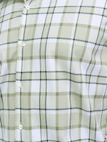 Load image into Gallery viewer, Men Smart Fit Chequered Olive Full Sleeve Shirt
