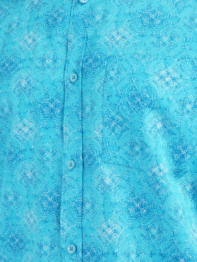 MENS COTTON SKY PRINTED SLIM FIT FULL SLEEVE CASUAL SHIRT