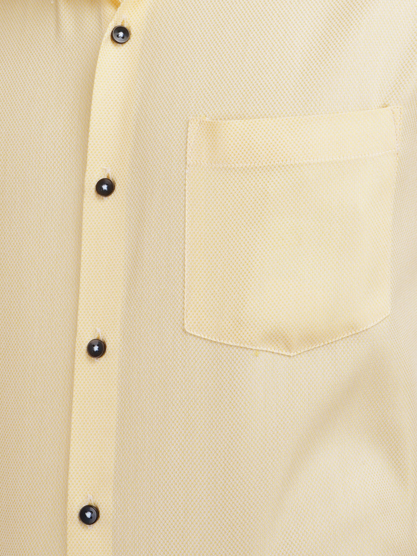 MENS YELLOW PLAIN SMART FIT FULL SLEEVE FORMAL SHIRT