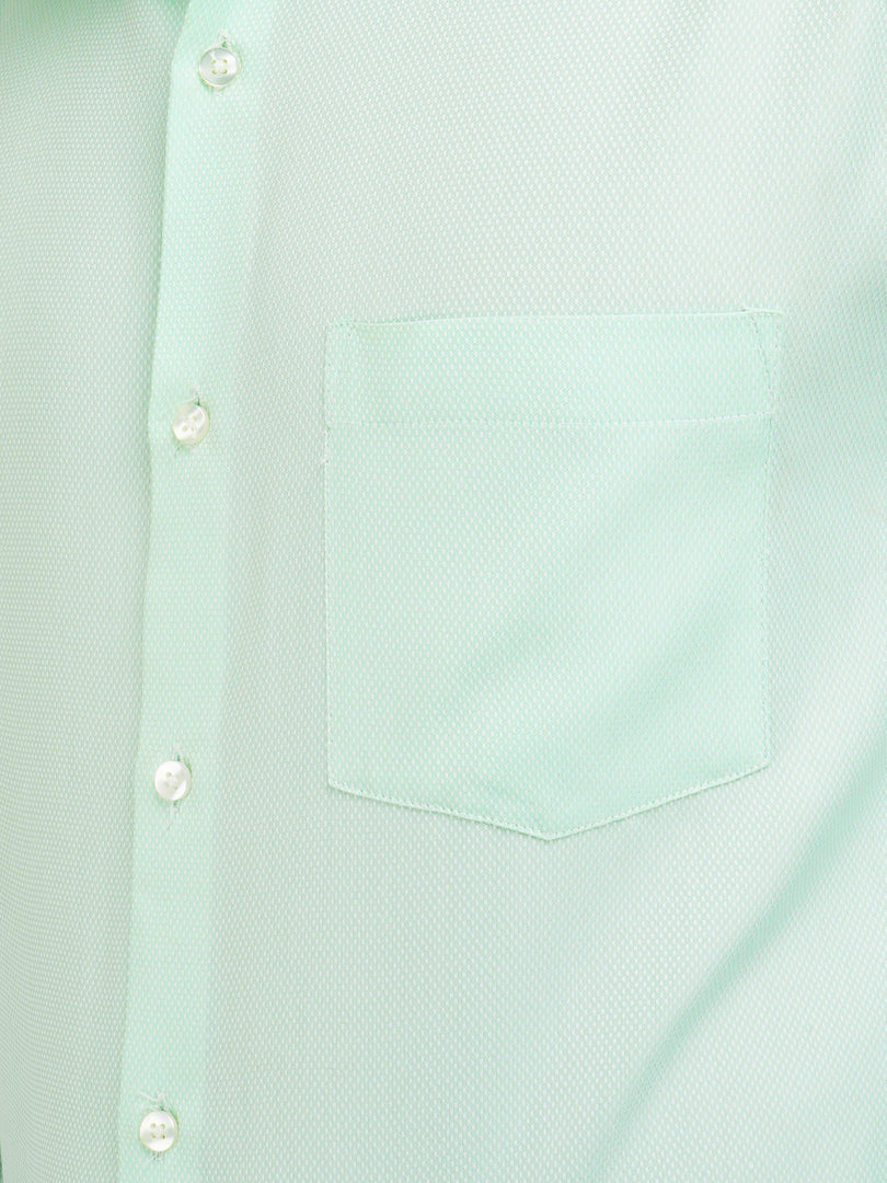 MENS GREEN PLAIN SMART FIT FULL SLEEVE FORMAL SHIRT