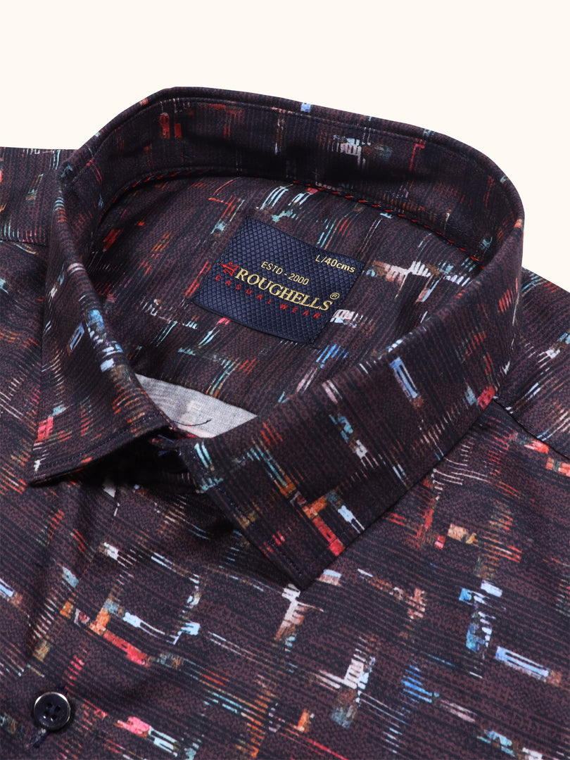 MENS CRACKER MULTI COLOR PRINTED SLIM FIT FULL SLEEVE CASUAL SHIRT