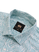Load image into Gallery viewer, Men Smart Fit Floral Print Green Full Sleeve Shirt
