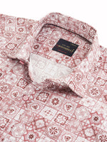 Load image into Gallery viewer, MENS COTTON PINK PRINTED SLIM FIT FULL SLEEVE CASUAL SHIRT
