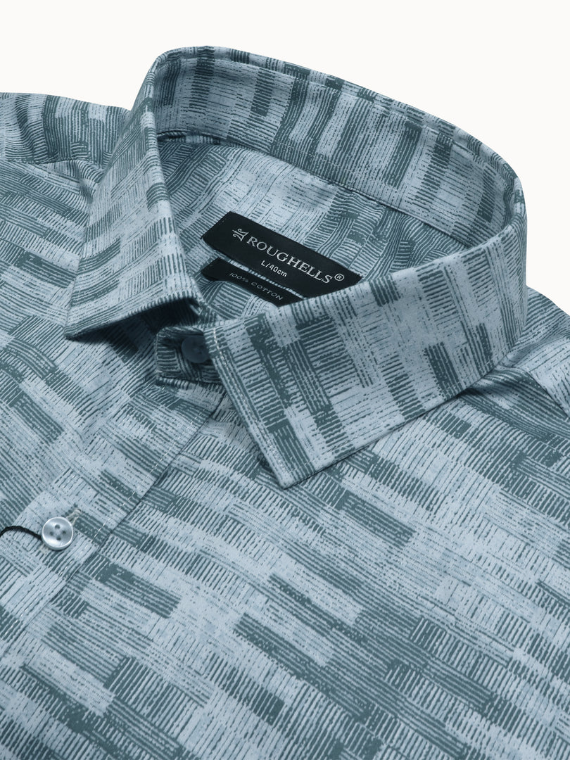 MENS COTTON SKY PRINTED SMART FIT FULL SLEEVE FORMAL SHIRT