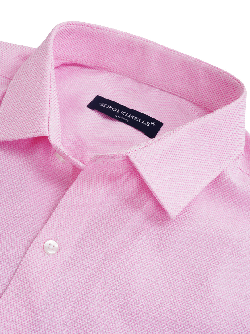 MENS PINK PLAIN SMART FIT FULL SLEEVE FORMAL SHIRT