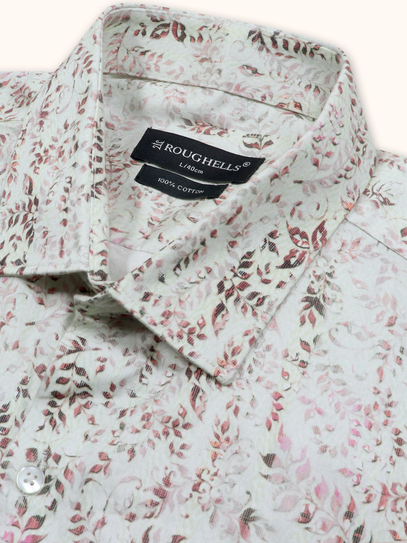 MENS COTTON MULTI COLOR PRINTED SMART FIT FULL SLEEVE FORMAL SHIRT