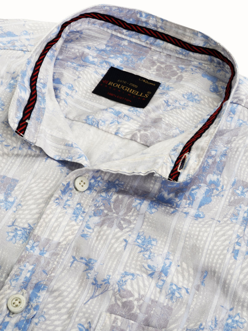 MENS COTTON SKY PRINTED SLIM FIT FULL SLEEVE CASUAL SHIRT