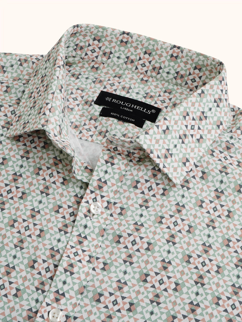 MENS COTTON MULTI COLOR PRINTED SMART FIT FULL SLEEVE FORMAL SHIRT