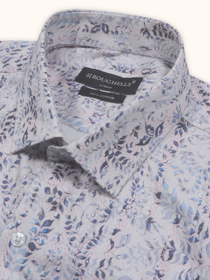 MENS COTTON MULTI COLOR PRINTED SMART FIT FULL SLEEVE FORMAL SHIRT