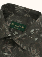 Load image into Gallery viewer, Men Smart Fit Floral Print Olive Full Sleeves Shirt
