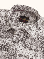 Load image into Gallery viewer, MENS COTTON WHITE PRINTED SLIM FIT FULL SLEEVE CASUAL SHIRT
