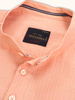 Load image into Gallery viewer, MENS POPCORN ORANGE PLAIN SLIM FIT SHORT KURTA
