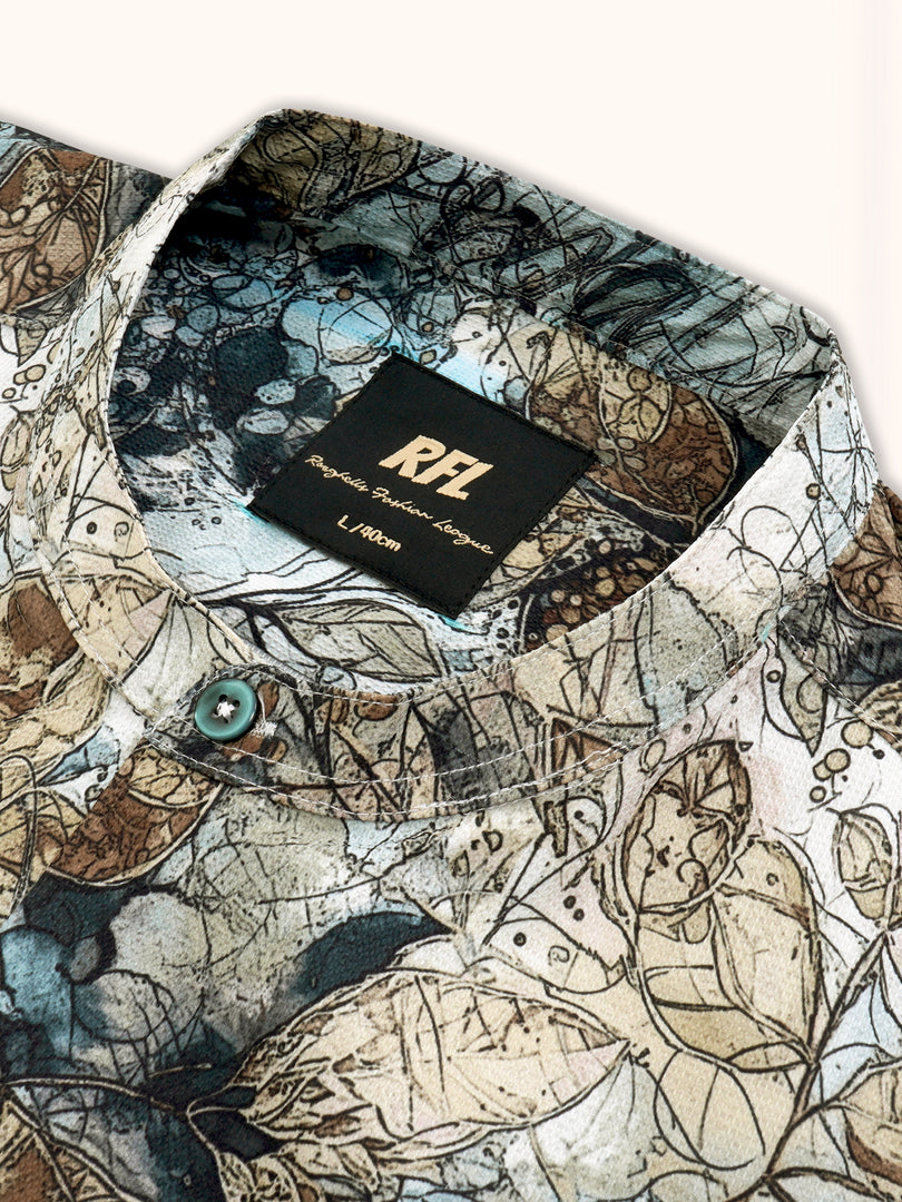 Men Smart Fit Floral Print Multicoloured Full Sleeve Shirt