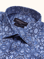 Load image into Gallery viewer, MENS COTTON SKY PRINTED SMART FIT FULL SLEEVE FORMAL SHIRT
