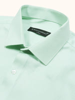Load image into Gallery viewer, MENS GREEN PLAIN SMART FIT FULL SLEEVE FORMAL SHIRT
