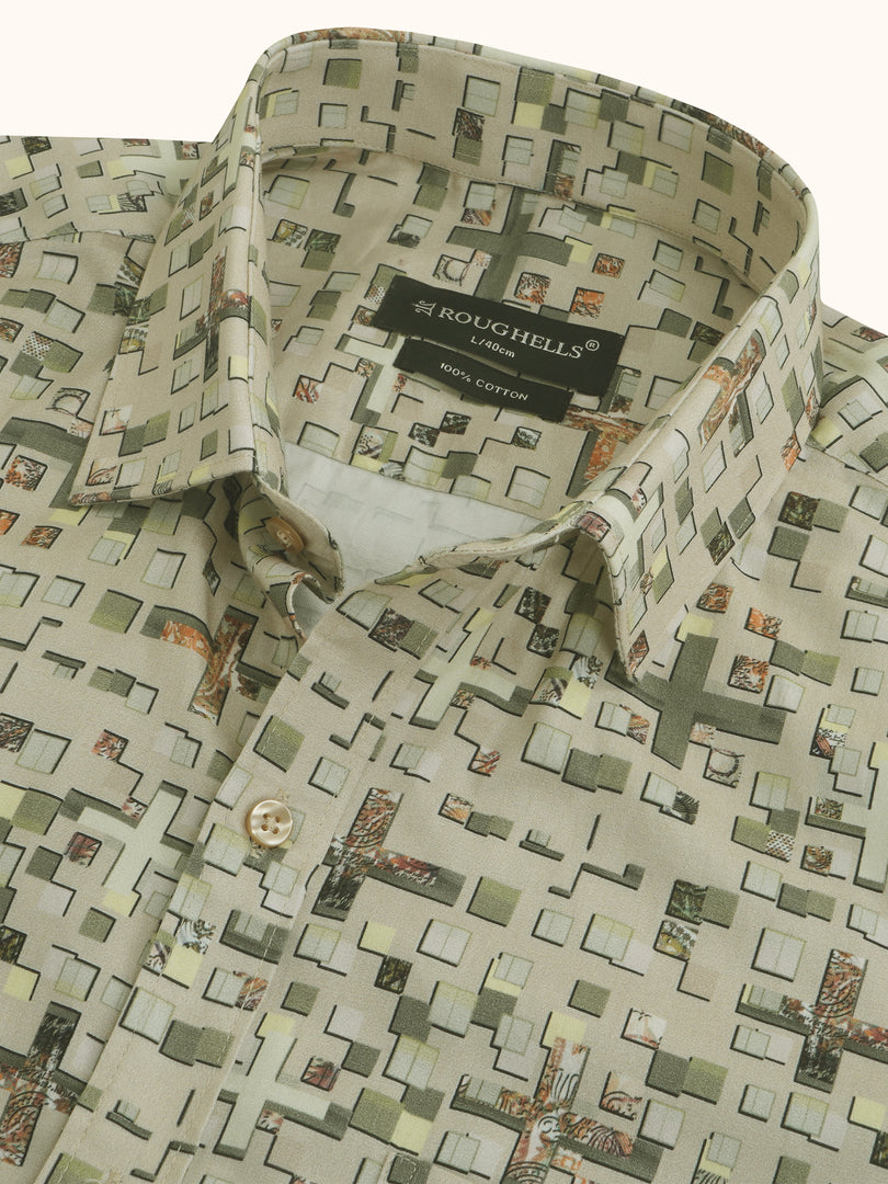 MENS COTTON MULTI COLOR PRINTED SMART FIT FULL SLEEVE FORMAL SHIRT