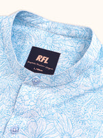 Load image into Gallery viewer, Men Smart Fit Floral Print Sky Full Sleeve Shirt
