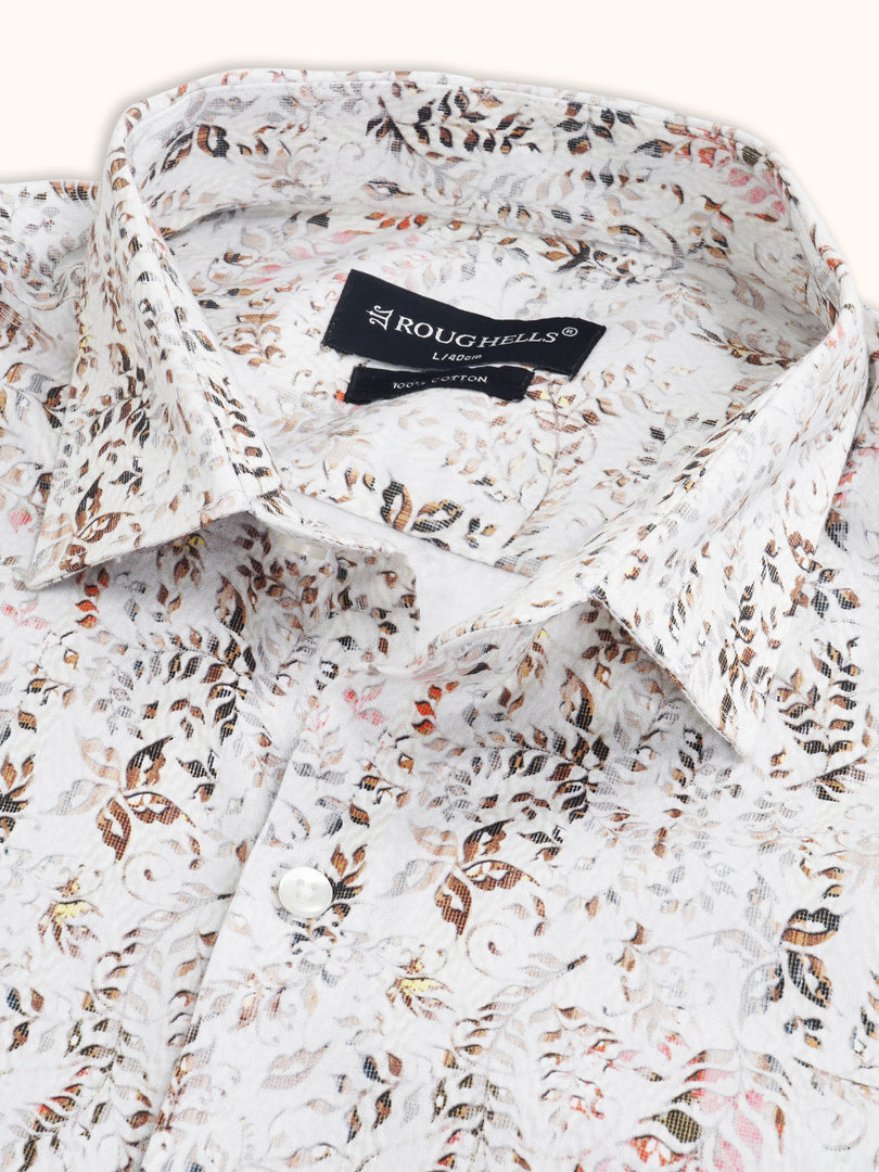 MENS COTTON MULTI COLOR PRINTED SMART FIT FULL SLEEVE FORMAL SHIRT