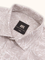 Load image into Gallery viewer, Men Smart Fit Floral Print Peach Full Sleeve Shirt
