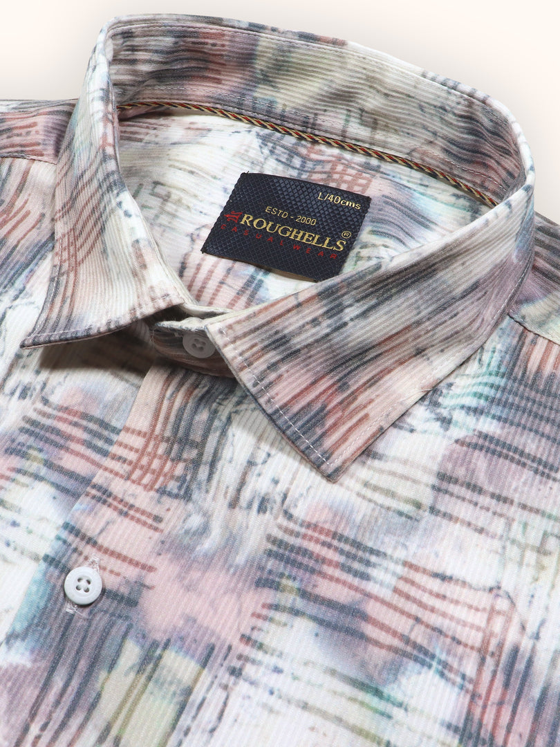 MENS CRACKER MULTI COLOR PRINTED SLIM FIT FULL SLEEVE CASUAL SHIRT