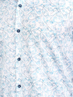 Load image into Gallery viewer, Men Smart Fit Floral Print Blue Full Sleeves Shirt
