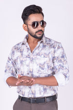 Load image into Gallery viewer, MENS CRACKER PRINTED SLIM FIT FULL SLEEVE CASUAL SHIRT
