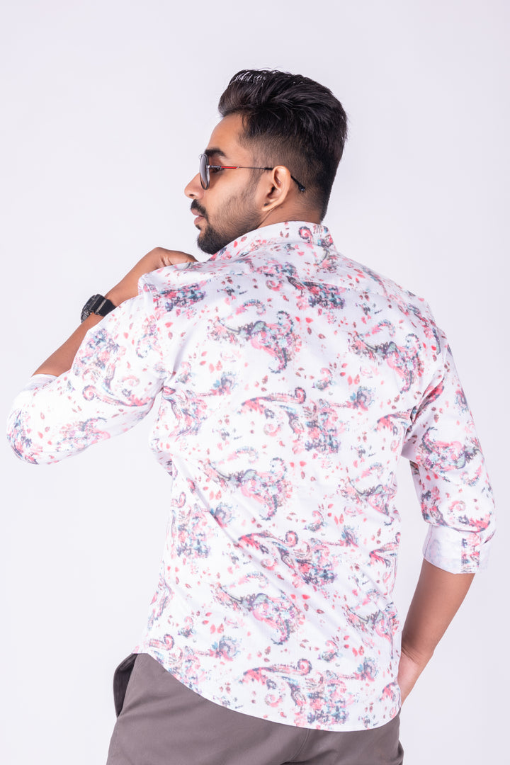 MENS CRACKER PRINTED SLIM FIT FULL SLEEVE CASUAL SHIRT