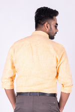 Load image into Gallery viewer, MENS LINEN ORANGE PLAIN SLIM FIT FULL SLEEVE CASUAL SHIRT
