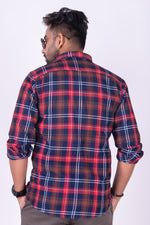 Load image into Gallery viewer, MENS COTTON RED CHECKERED SLIM FIT FULL SLEEVE CASUAL SHIRT
