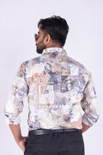 Load image into Gallery viewer, MENS CRACKER PRINTED SLIM FIT FULL SLEEVE CASUAL SHIRT
