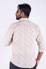 Load image into Gallery viewer, MENS COTTON PEACH PRINTED SLIM FIT FULL SLEEVE CASUAL SHIRT
