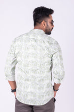 Load image into Gallery viewer, MENS COTTON GREEN PRINTED SLIM FIT FULL SLEEVE CASUAL SHIRT
